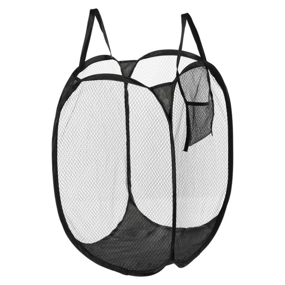 1 Pc 50L Folding Laundry Basket Durable Folding Hamper for Bathroom Black